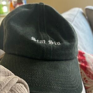 Stat Sig Embroidered Cotton Baseball Cap - dark green